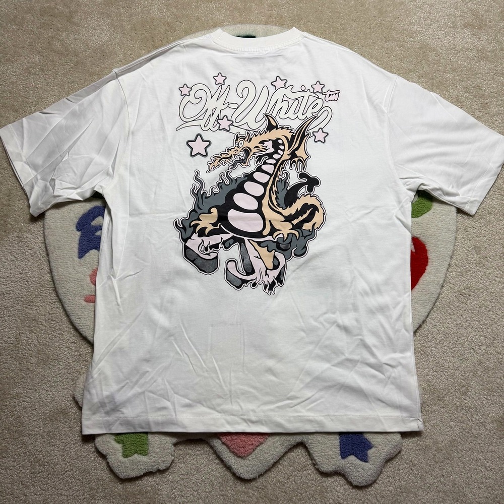 Off-White Dragon Skate T-Shirt White NWT Size XXL